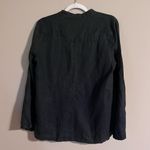 Tuckernuck Linen Tatum Collared Bell Sleeve Popover Blouse Top Black M Photo 5