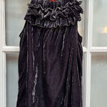 Sundance  Crushed Velvet Sleeveless Halter Ruffle Metallic Purple Top Size XS Photo 0