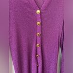 Caroline Constas Purple Long Sleeve Cardigan Glitter Sparkly Puff Sleeve Photo 7