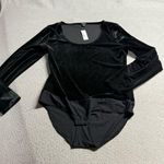 J.Crew Vintage Black Velvet Velour Long Sleeve Women's Bodysuit Size XLarge NWT Photo 0