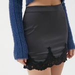 Urban Outfitters Under The Moon Satin Mini Skirt In Black- Size XL Photo 0
