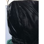 Black Velvet & Emerald Green Strapless Lined Corset Top Formal Prom Gown XXS Photo 4