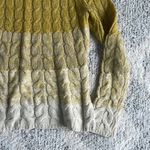 Anthropologie  Sparrow Ombre Cable Knit Crewneck Sweater Size Small Yellow Green Photo 4
