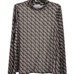 Gallery Womens Long Sleeve Crew Neck top Size XL Mesh See Through Photo 0