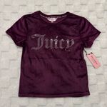 Juicy Couture Women’s Purple Velvet Sleepwear Short Sleeve Bling Top, Small NWT Photo 0