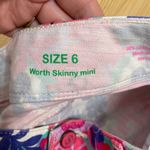 Lilly Pulitzer Worth Skinny Mini Print Secret Garden Floral Cropped Jeans 6 Pink Photo 3