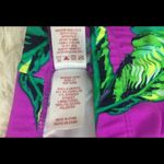 Bongo High Scoop Neck Racerback Purple Palm Leaves Bikini Top Swimsuit Medium Photo 3