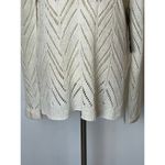 FYLO Ivory Open Crochet Knit Long Sleeve Round Neck Pullover Sweater Size‎ S White Photo 5