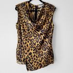 Adam Lippes  animal print asymmetric satin top, sleeveless, size 2 Photo 3