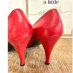 VTG Alberto D. Molina Italy Leather Sole Italy 71/2 B Red With Fold Detail Size 7.5 Photo 5