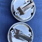 Vintage 80s Metal Round Etched Silver Tone Clip On Earrings 1” Photo 1