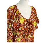 Free People Floral Ruffle Lace Bodysuit | Sheer Long Sleeve | Size Large Photo 5