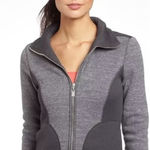 prAna Women’s‎  Gray Black Tobi Ribbed  Zip Front Knit Sweater Jacket Size Medium Photo 0