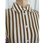 Madewell  Crinkled Button Up Shirt Womens Long Sleeve Striped Relaxed Size XXS Photo 1