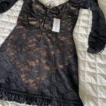 For Love & Lemons Violeta Black Lace Mini Dress Photo 3