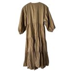 Sweet Baby Jamie Wrap Midi Dress Tiered Casual Flowy Khaki Size M Tan Size M Photo 2