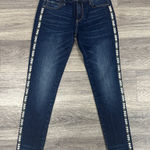 Driftwood  Dark Blue Embroidered Skinny Jeans Marylin Boho Mid rise Denim 27 Photo 0