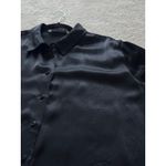 ZARA  Black Satin Button Down Long Sleeve Shirt Photo 4