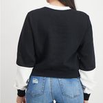 True Religion 💙 NWT  Black Colorblock Logo Shrunken Sweatshirt Photo 1