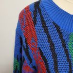 Vintage Aileen 80s blue abstract floral sweater size 38 (small) Photo 1