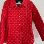 Anne Klein  Red Medium Packable Down feather Puffer lightweight Button Jacket‎ Photo 1