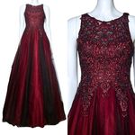 Jovani JVN Red Black Whimsigoth Rhinestone Prom Dress. Size 00. Fairycore Gothic Photo 1