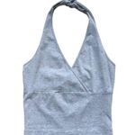 Ambiance Apparel 🔃 Gray Halter Crop Top Photo 0