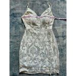 Lovely Day White Iridescent Sequin Corset Lace Up Back Bodycon Mini Dress Medium Photo 5