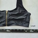 None Black Zipper Front Y2K VTG 90s 2000s Coquette Retro Swimwear Bikini Top Medium Photo 4