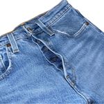 Levi's Levi’s 501 Skinny Jeans Jive Tribe Medium Blue 24 x 28 Distressed Button Fly Photo 5