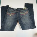 Baby Phat Y2K  Jeans Size 15‎ Rainbow Pocket Flap Embroidered Bootcut Denim Photo 9