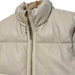 Rebecca Minkoff  Women’s Size S Natural Cream Vegan Leather Cropped Puffer Vest Photo 5