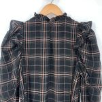 Mango Glen Plaid Ruffle Filippin Long-Sleeve Sparkle Maxi/ Midi Peasant Dress Photo 9