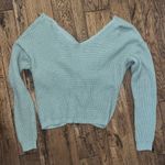 None Junior Small Off the Shoulder Waffle Knit Multiwear Sweater Photo 1