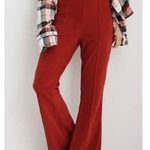 Aerie Groove On Ribbed High Waisted Velour Flare Pants Cherry Pull On Sz Medium Photo 0
