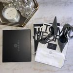 Versace  Pin-Point Gray Leather Pumps Mixed Metal Stiletto Heels Buckle Straps Photo 12