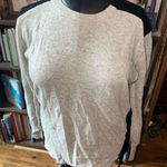 J Crew cream & black wool blend high low elevated basic sweater Black Photo 0