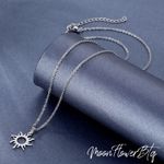 Silver Cutout Sun Pendant Necklace Photo 2