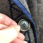 BCBGMAXAZRIA Linen Brown/Navy Embroidered Jacket L Photo 15