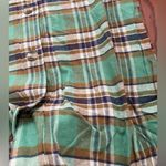 Green Plaid Shirt Dress Photo 8