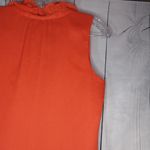 J.Crew  Naomi Top Orange Lined Silk Sleeveless Ruffle Neck Blouse Photo 8