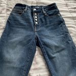 Good American exposed button fly high rise Blue medium wash raw hem Jeans 2/26 Photo 10