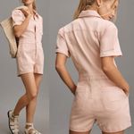 Anthropologie Pilcro X The Kit Utility Romper Pink Rose Denim Blush Coverall Photo 2