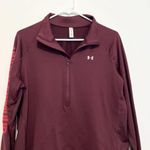 Under Armour UA Fitted ColdGear Reactor Graphic 1/2 Zip Sweatshirt Burgundy Red Photo 1