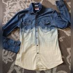 Wrangler  indigo denim shirt bleach dye ombre Photo 0