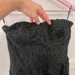 Anthropologie NWT  Eva Franco Floral Lace Strapless Mini  Black Cocktail Dress 8 Photo 2