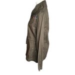 Old Navy NEW  Womens Olive Green Floral Embroidered Utility Field Cargo Jacket S Photo 5