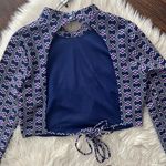 ZARA Geometric Print Open-Back Long Sleeve Crop Top Photo 6