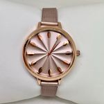 INC  women wrist watch rose gold tone 37mm case quartz analog mesh band running Photo 0