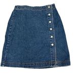 Gap  Snap Front Blue Denim jean Skirt Size 2 Photo 0